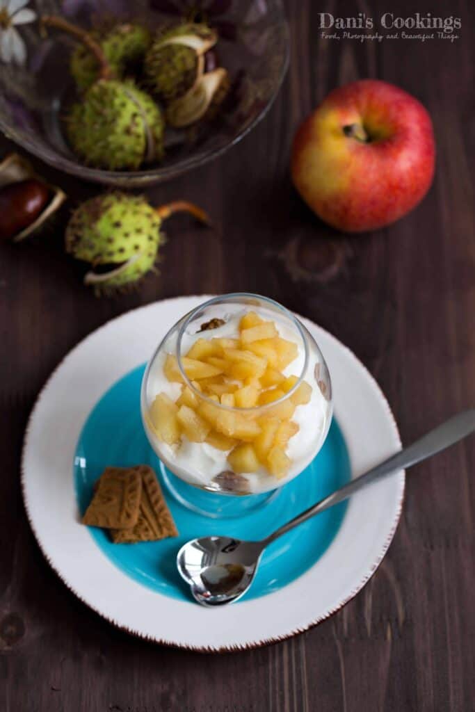 honey apple yogurt dessert in a glass